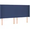 Image de vidaXL TÃªte de lit avec oreilles Bleu 183x16x118/128 cm Tissu