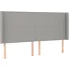 Image de vidaXL TÃªte de lit avec oreilles Gris clair 203x16x118/128 cm Tissu