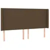 Image de vidaXL TÃªte de lit avec oreilles Marron foncÃ© 203x16x118/128 cm Tissu