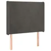 Image de vidaXL TÃªte de lit avec oreilles Gris foncÃ© 93x16x118/128 cm Velours