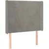 Image de vidaXL TÃªte de lit avec oreilles Gris clair 103x16x118/128 cm Velours
