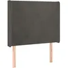 Image de vidaXL TÃªte de lit avec oreilles Gris foncÃ© 103x16x118/128 cm Velours