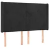 Image de vidaXL TÃªte de lit avec oreilles Noir 147x16x118/128 cm Velours