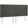 Image de vidaXL TÃªte de lit avec oreilles Gris foncÃ© 163x16x118/128 cm Velours