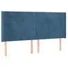 Image de Vidaxl TÃªte De Lit Avec Oreilles Bleu FoncÃ© 183x16x118/128 Cm Velours