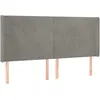 Image de vidaXL TÃªte de lit avec oreilles Gris clair 203x16x118/128 cm Velours