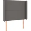 Image de vidaXL TÃªte de lit avec oreilles Gris 83x16x118/128 cm Similicuir
