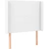 Image de vidaXL TÃªte de lit avec oreilles Blanc 103x16x118/128 cm Similicuir