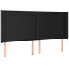 Image de vidaXL TÃªte de lit avec oreilles Noir 203x16x118/128 cm Similicuir