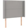 Image de vidaXL TÃªte de lit avec oreilles Gris clair 93x16x118/128 cm Tissu