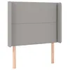 Image de vidaXL TÃªte de lit avec oreilles Gris clair 103x16x118/128 cm Tissu