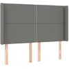 Image de vidaXL TÃªte de lit avec oreilles Gris foncÃ© 147x16x118/128 cm Tissu