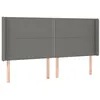 Image de vidaXL TÃªte de lit avec oreilles Gris foncÃ© 183x16x118/128 cm Tissu