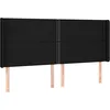 Image de vidaXL TÃªte de lit avec oreilles Noir 203x16x118/128 cm Tissu