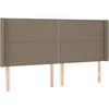 Image de vidaXL TÃªte de lit avec oreilles Taupe 203x16x118/128 cm Tissu