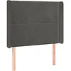 Image de vidaXL TÃªte de lit avec oreilles Gris foncÃ© 83x16x118/128 cm Velours