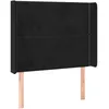 Image de vidaXL TÃªte de lit avec oreilles Noir 93x16x118/128 cm Velours