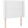 Image de vidaXL TÃªte de lit avec oreilles Blanc 103x16x118/128 cm Similicuir