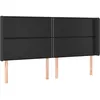 Image de vidaXL TÃªte de lit avec oreilles Noir 203x16x118/128 cm Similicuir