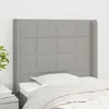 Image de vidaXL TÃªte de lit avec oreilles Gris clair 93x16x118/128 cm Tissu