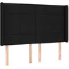 Image de vidaXL TÃªte de lit avec oreilles Noir 147x16x118/128 cm Tissu