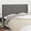 Image de vidaXL TÃªte de lit avec oreilles Gris foncÃ© 163x16x118/128 cm Tissu