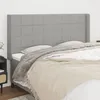 Image de vidaXL TÃªte de lit avec oreilles Gris clair 183x16x118/128 cm Tissu