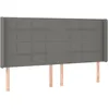 Image de vidaXL TÃªte de lit avec oreilles Gris foncÃ© 203x16x118/128 cm Tissu