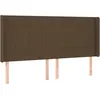 Image de vidaXL TÃªte de lit avec oreilles Marron foncÃ© 203x16x118/128 cm Tissu