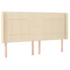 Image de vidaXL TÃªte de lit avec oreilles CrÃ¨me 203x16x118/128 cm Tissu