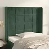 Image de Vidaxl TÃªte De Lit Avec Oreilles Vert FoncÃ© 83x16x118/128 Cm Velours