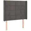 Image de vidaXL TÃªte de lit avec oreilles Gris foncÃ© 93x16x118/128 cm Velours