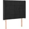 Image de vidaXL TÃªte de lit avec oreilles Noir 103x16x118/128 cm Velours