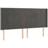 Image de vidaXL TÃªte de lit avec oreilles Gris foncÃ© 203x16x118/128 cm Velours