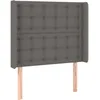 Image de vidaXL TÃªte de lit avec oreilles Gris 83x16x118/128 cm Similicuir