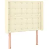 Image de vidaXL TÃªte de lit avec oreilles CrÃ¨me 93x16x118/128 cm Similicuir