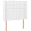 Image de vidaXL TÃªte de lit avec oreilles Blanc 103x16x118/128 cm Similicuir