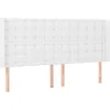 Image de vidaXL TÃªte de lit avec oreilles Blanc 203x16x118/128 cm Similicuir