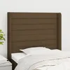 Image de vidaXL TÃªte de lit avec oreilles Marron foncÃ© 93x16x118/128 cm Tissu