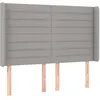 Image de vidaXL TÃªte de lit avec oreilles Gris clair 147x16x118/128 cm Tissu
