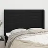 Image de vidaXL TÃªte de lit avec oreilles Noir 147x16x118/128 cm Tissu