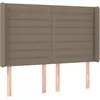 Image de vidaXL TÃªte de lit avec oreilles Taupe 147x16x118/128 cm Tissu