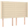 Image de vidaXL TÃªte de lit avec oreilles CrÃ¨me 147x16x118/128 cm Tissu