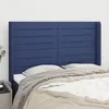 Image de vidaXL TÃªte de lit avec oreilles Bleu 147x16x118/128 cm Tissu