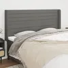 Image de vidaXL TÃªte de lit avec oreilles Gris foncÃ© 183x16x118/128 cm Tissu