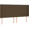 Image de vidaXL TÃªte de lit avec oreilles Marron foncÃ© 203x16x118/128 cm Tissu
