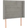 Image de vidaXL TÃªte de lit avec oreilles Gris clair 93x16x118/128 cm Velours