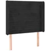 Image de vidaXL TÃªte de lit avec oreilles Noir 93x16x118/128 cm Velours