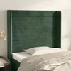 Image de Vidaxl TÃªte De Lit Avec Oreilles Vert FoncÃ© 93x16x118/128 Cm Velours