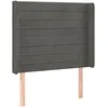 Image de vidaXL TÃªte de lit avec oreilles Gris foncÃ© 103x16x118/128 cm Velours